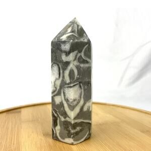 Zebra Jasper Crystal 5" Tall Natural Healing Stone Tower 467g